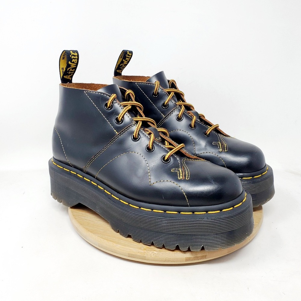 Dr Martens Church Quad Boot Womens 7 Monkey Platform Punk Goth Chunky Retro Shoe